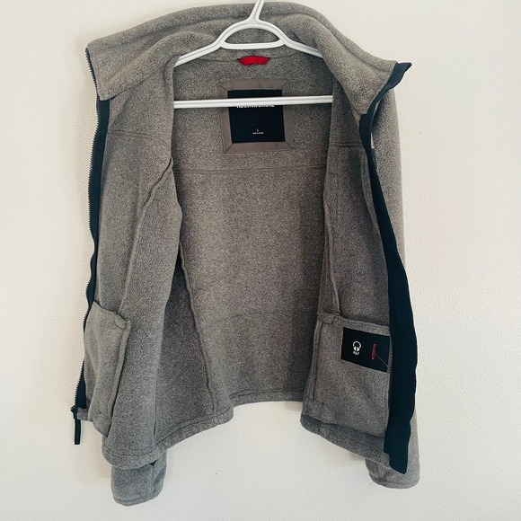 Y2K Abercrombie Fitch Gray Fleece Zip Up Jacket‎ Pockets Cozy Warm Womens L - Picture 3 of 11